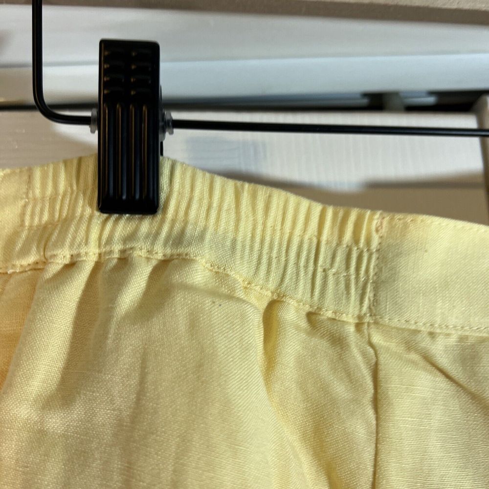 NEW Ruby Rd Linen Blend Pants Yellow w/ Elastic at Waist Lined Women's Size 8 - Picture 4 of 7